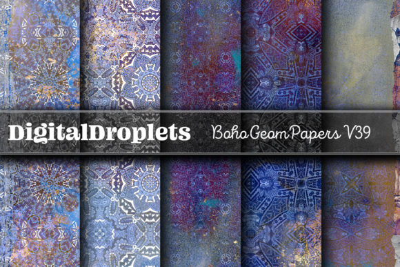 Boho Geom Papers Vol. 39: A Designer's Textured Toolkit