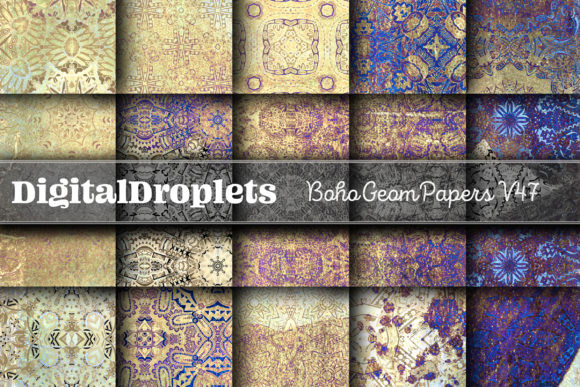 Elevate Your Designs with Boho Geom Papers Vol. 47