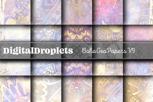 Elevate Your Visual Design with Boho Geo Papers Vol. 9